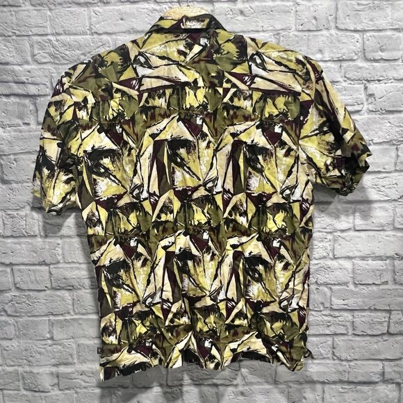 Stacy Adams‎ Shirt Mens Button Short Sleeve Linen Blend Abstract Print Sz 3X BIG - Picture 3 of 7